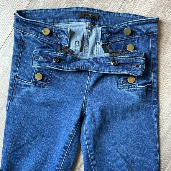 Ann Taylor The Skinny Dark Wash Sailor  style button front, Jean. - Picture 5 of 10